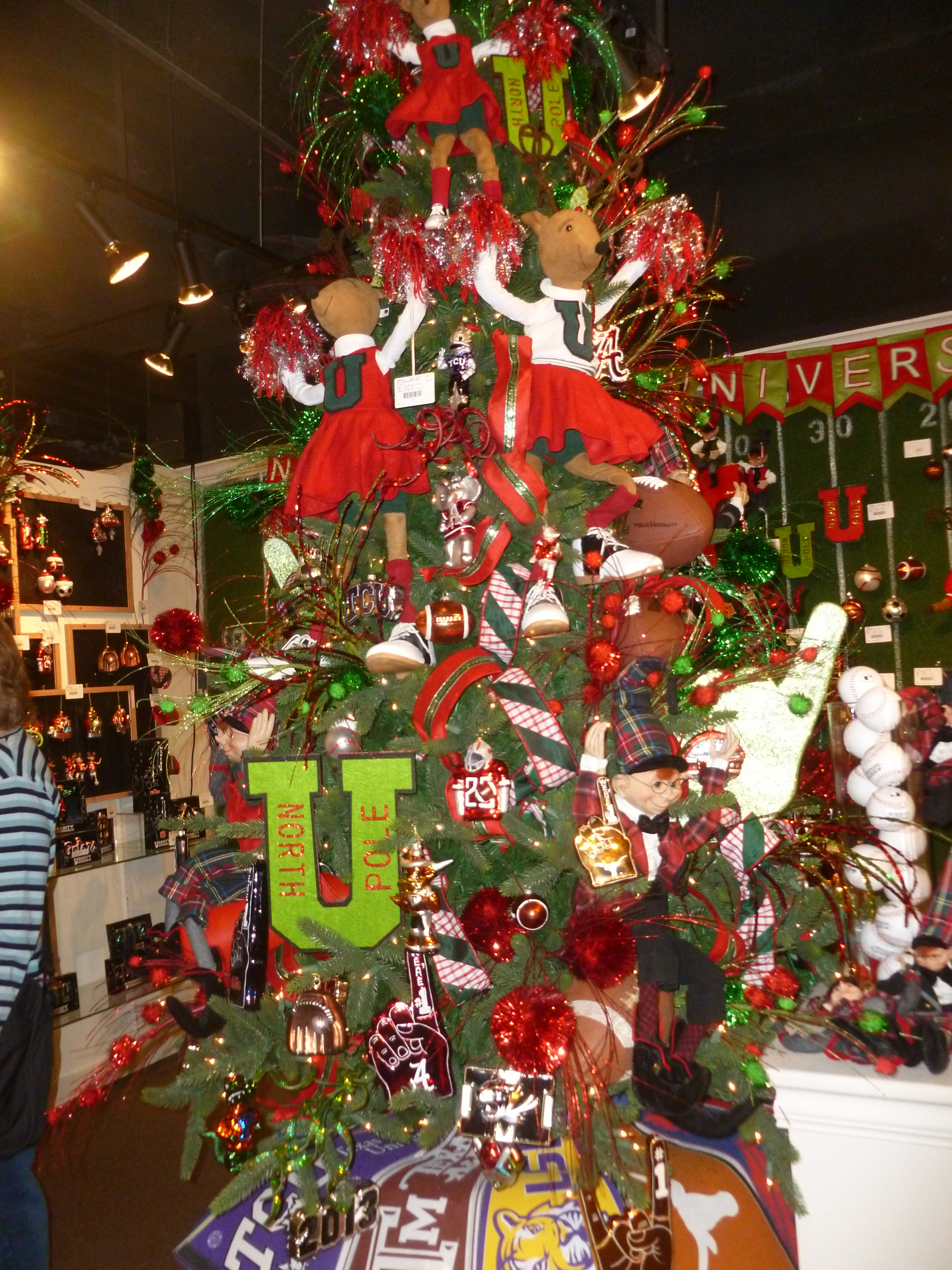 Sports Christmas tree theme, Raz Imports showroom, AmericasMart ...